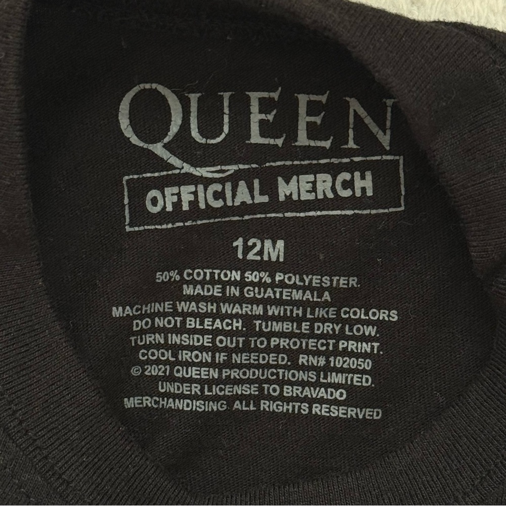 Queen Official Merch Graphic Kids Black T-Shirt 12M - Picture 3 of 3